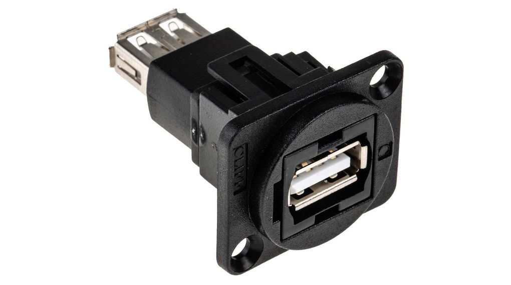 Adapter, Gerade, Thermoplast, USB-A 2.0-Buchse - USB-A 2.0-Buchse